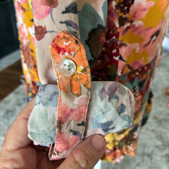 Anthropologie Fig & Flower Blouse size Small Bohemian, Floral, Boho - Picture 5 of 7